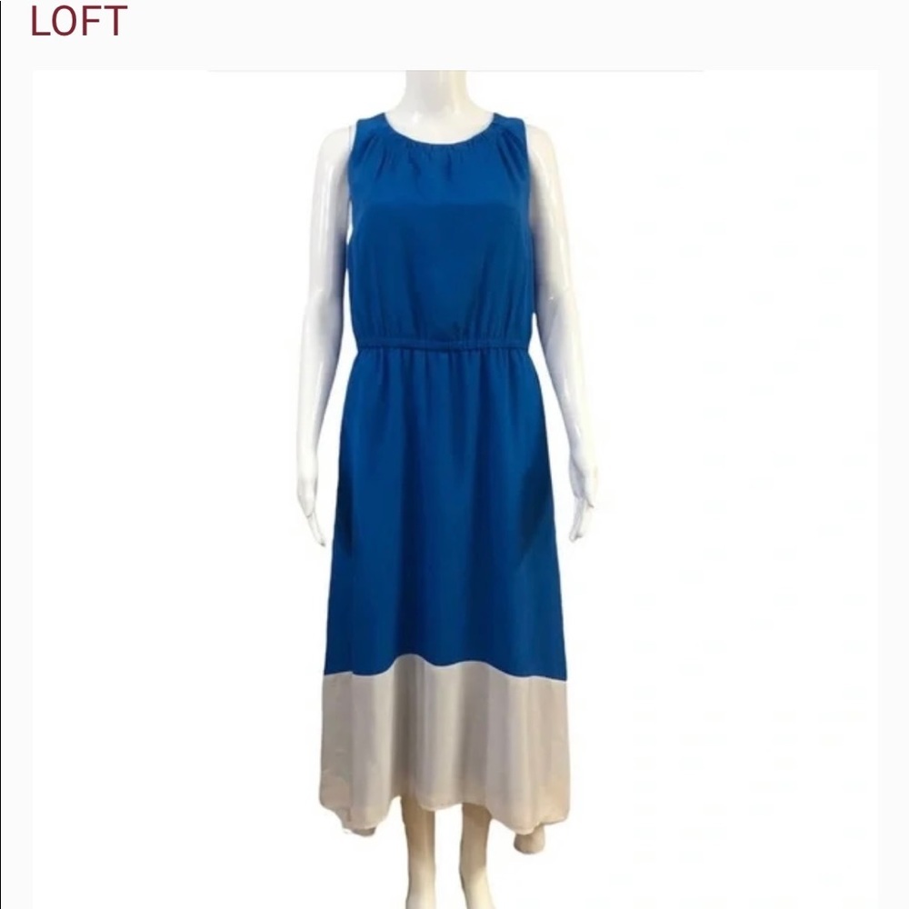 Blue sleeveless loft dress size 8